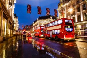 Kerstshoppen in Londen sfeer met lichtjes